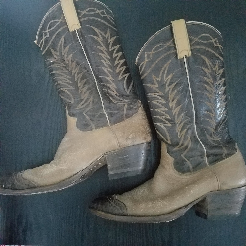 Justin Cowboy Boots Womens Size 9 Brown Festival